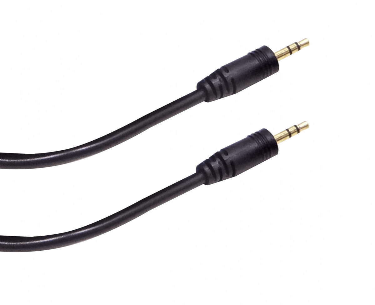 AUDIO-10M Cable de audio negro macho a macho 3,5mm plug-phone 1/8 de 10 metros de longitud