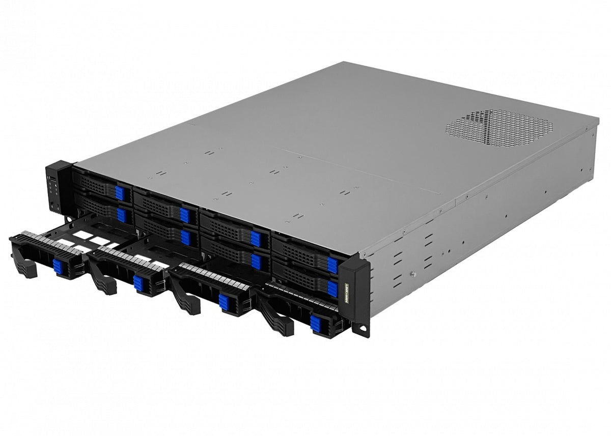 RAG-2US LINKMADE Caja de Almacenamiento 2U para Rack 12x3,5 Hotswap MATX Necesita Fuente ATX