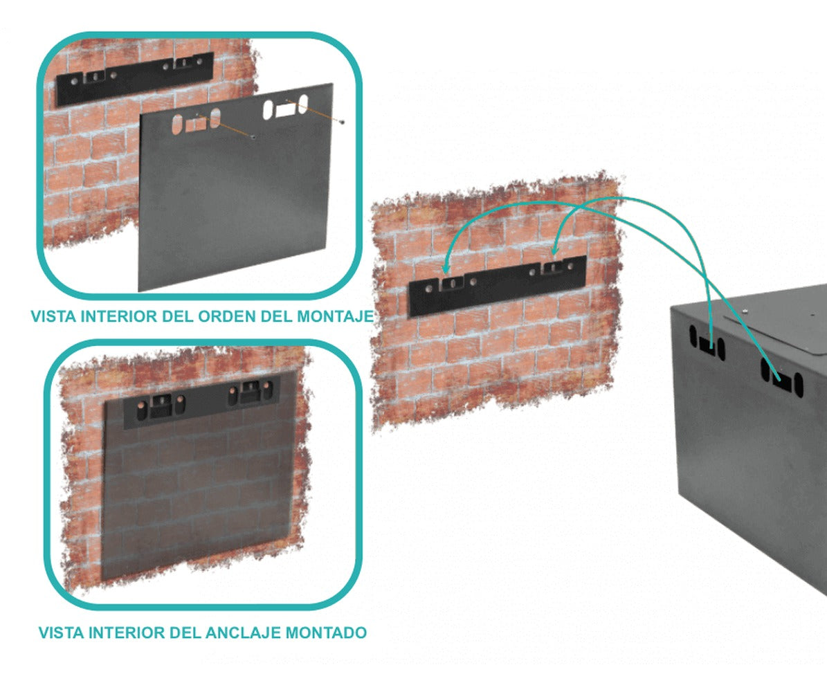 RK07-4L LINKMADE gabinete de pared para rack de 7 unidades, color negro, con 45cm de profundidad
