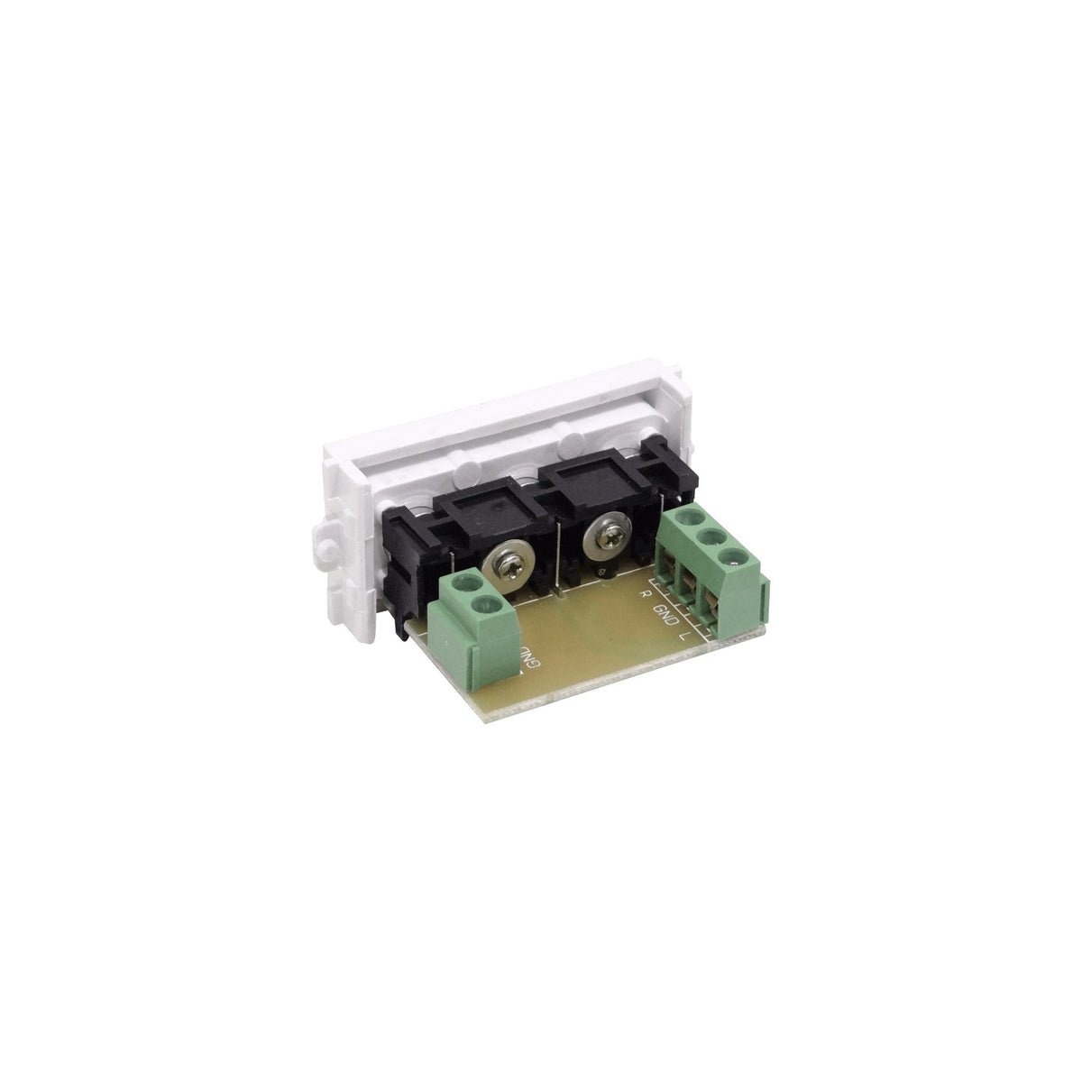 FQAVR Módulo con 3 conectores RCA hembra sobre regleta de 5 posiciones para placa multimedia series FQ1, FQ2 y FQ3