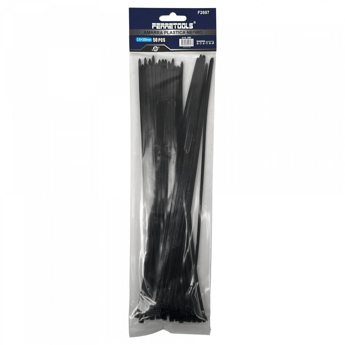CV-33N 50 piezas 300x3,6mm Sujetacables Negro de Nylon 3.6x300mm