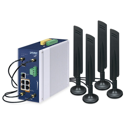 Gateway Celular Industrial 5G NR con 4 Puertos PoE+ 10/100/1000T
