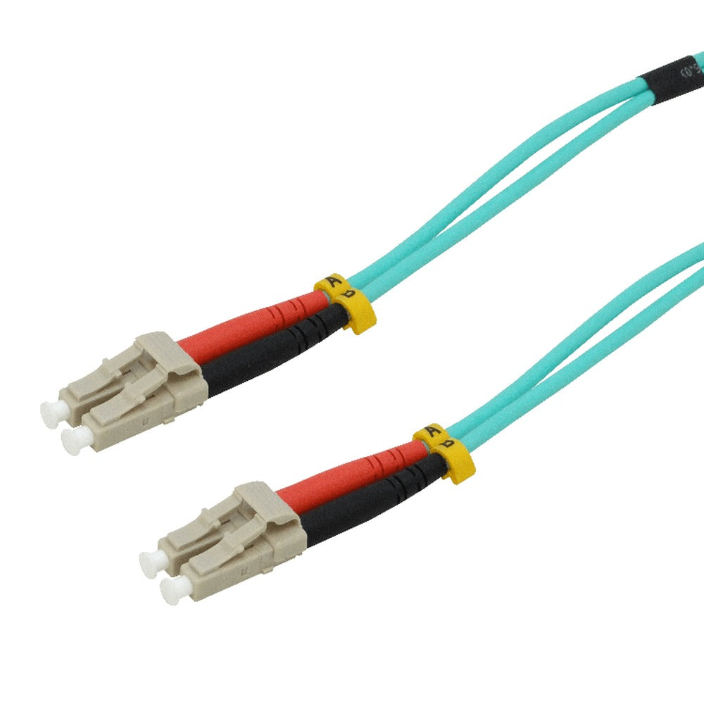 JF3LL15 Jumper de fibra óptica dúplex multimodo OM3, conectores LC a LC, cable de 3,0 mm 50/125 µm, cubierta LSZH, longitud de 15 metros.