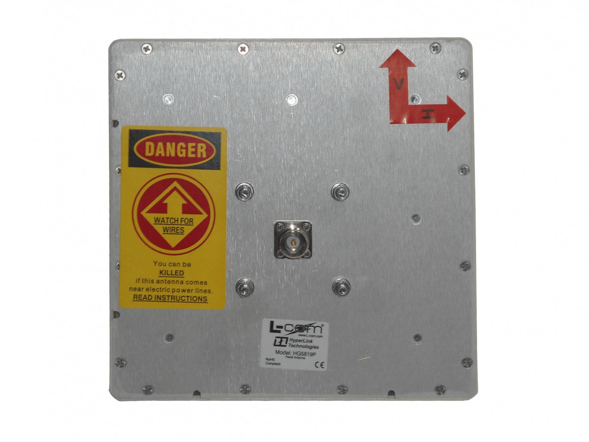 HG5819P L-COM Antena de Panel 5,8GHz 19dBi Conector N-Hembra Banda 5725-5850MHz UNII ISM
