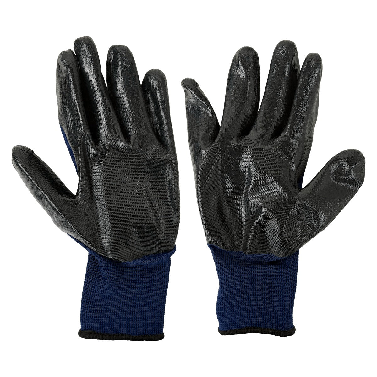 GUANTES-ANTIES Guantes de Protección Anti-estática en Poliéster con Palma de Nitrilo Color Negro Tamaño 8 Mediano