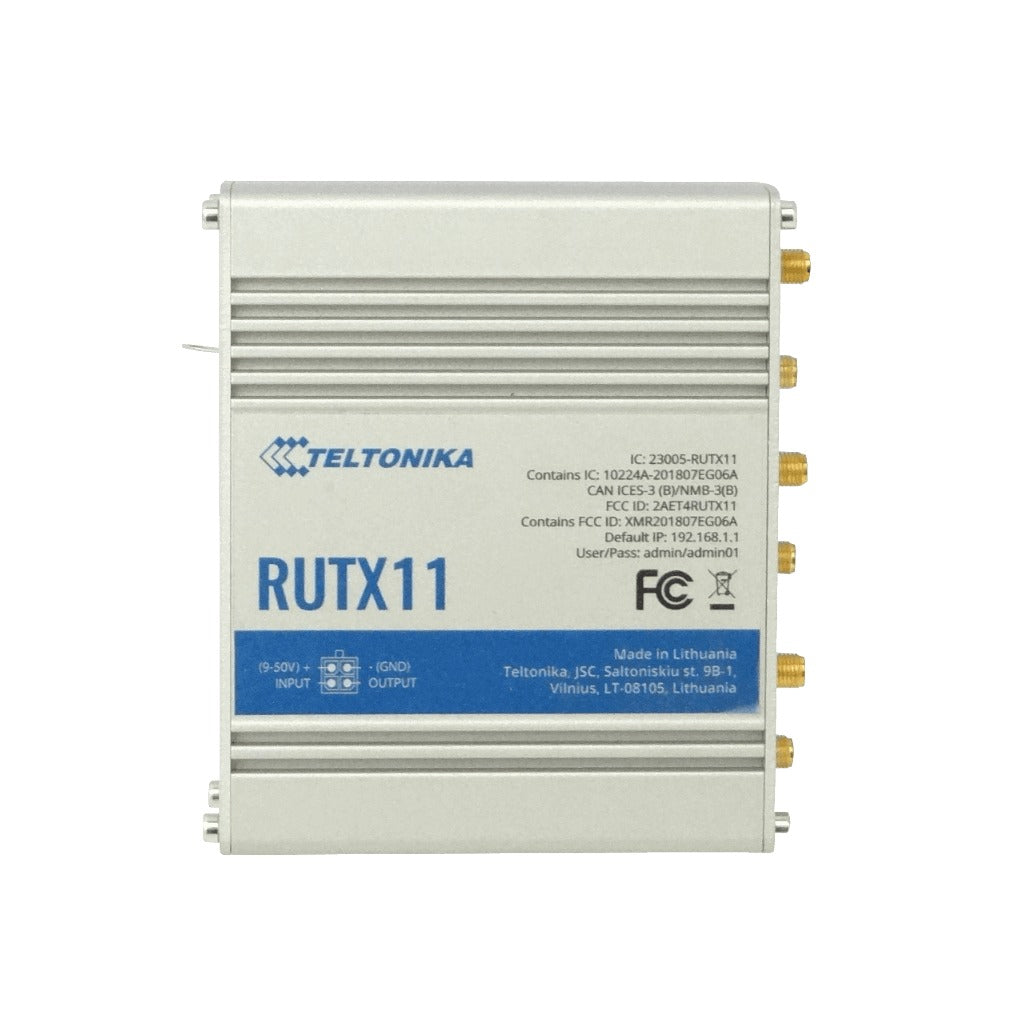 RUTX11 TELTONIKA Enrutador Inalámbrico 4G/LTE-300mbps Doble-Sim 3-Antena-SMA 4-Puertos-1000 1-USB GPS