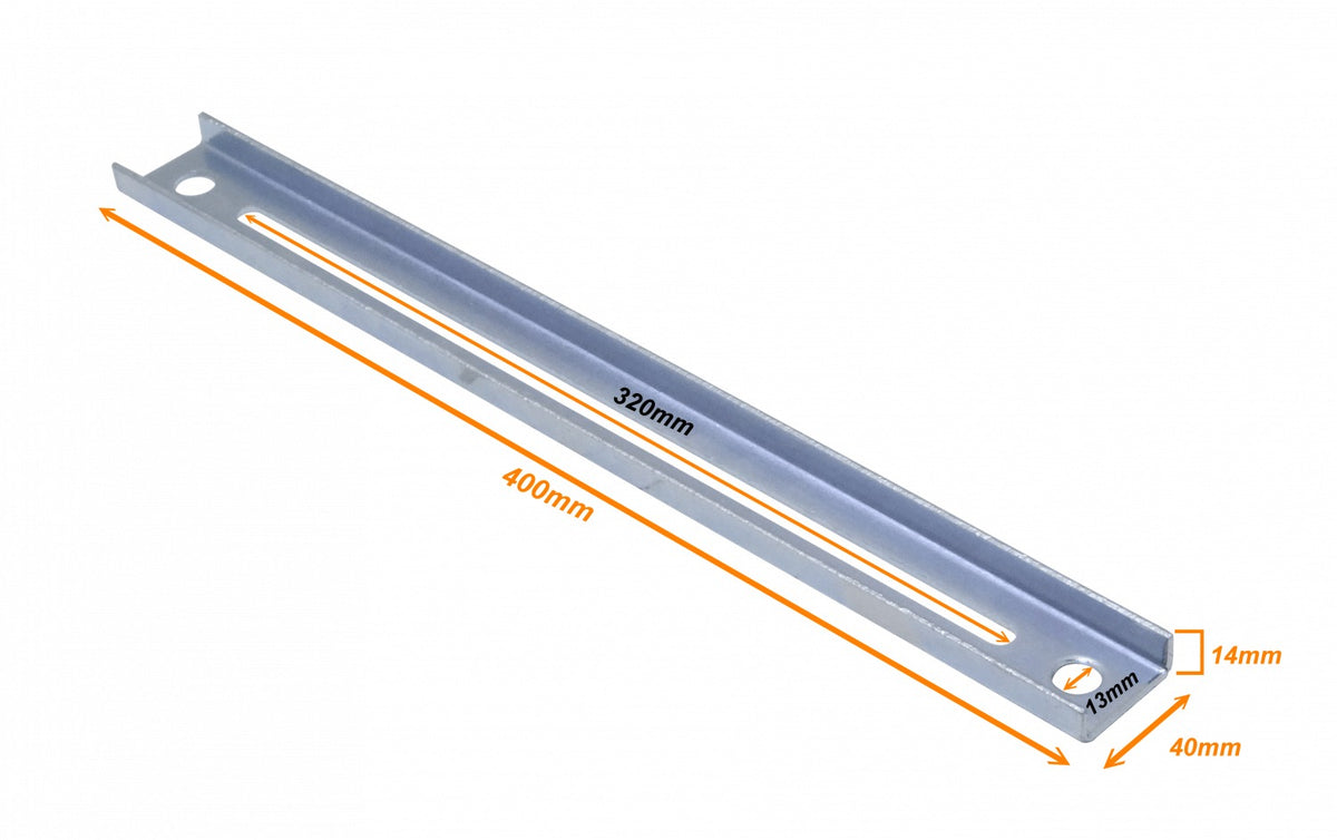 CCA-40A 40cm 2-Piezas Perfil Metálico Ranurado en Barra Soporte para CC-240 400x40x14mm