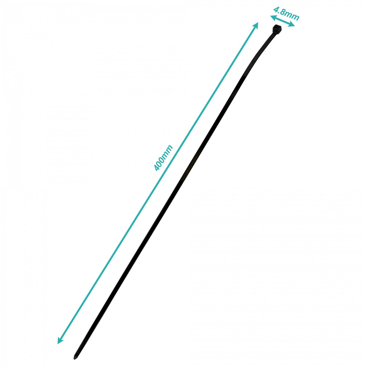 CV-44N Paquete de 50 Unidades Sujetacables de Nailon Negro 400x4.8mm Brida Plástica 4.8x400mm