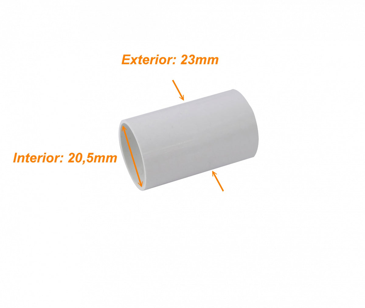PVC20-CP LINKCHIP 20mm Acoplador de PVC para Tubería Blanca