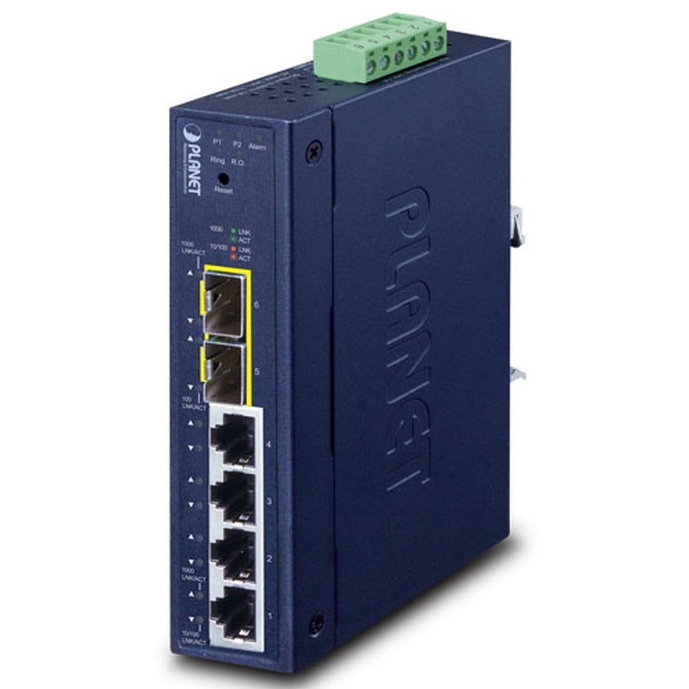 Switch Administrado Industrial L2/L4 de 4 Puertos 10/100/1000T + 2 Puertos 100/1000X SFP
