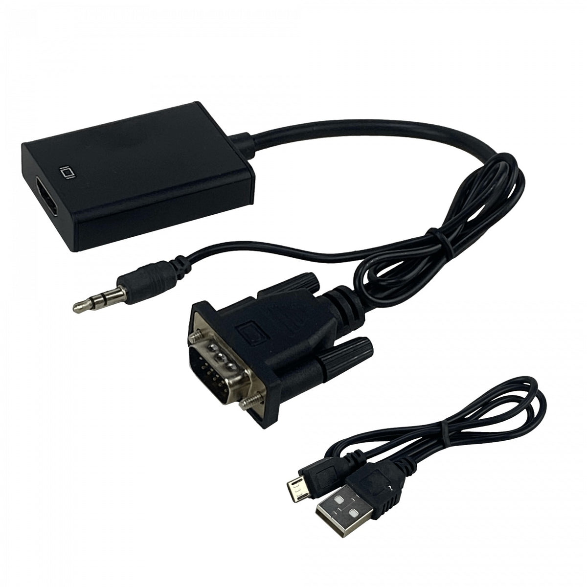 VGAHDMI Adaptador VGA-Hembra/Entrada Audio 3,5mm-Hembra a HDMI-Hembra/Salida Convertidor de Señal Video Phone-1/8