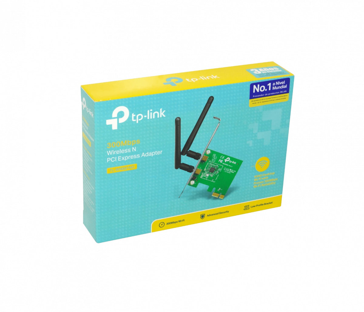 TL-WN881ND TP-LINK N300mbps 2,4GHz PCIe-x1 2-RPSMA-2dBi WiFi Tarjeta Inalámbrica