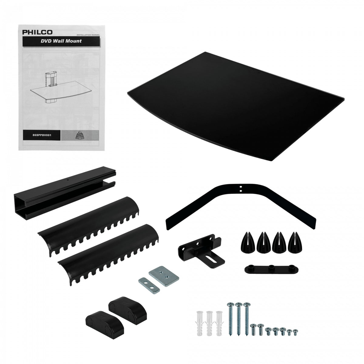 UT-TVD01 PHILCO 1-Bandeja Vidrio 8kg 360x250x5mm Soporte DVD-BLURAY-DECO