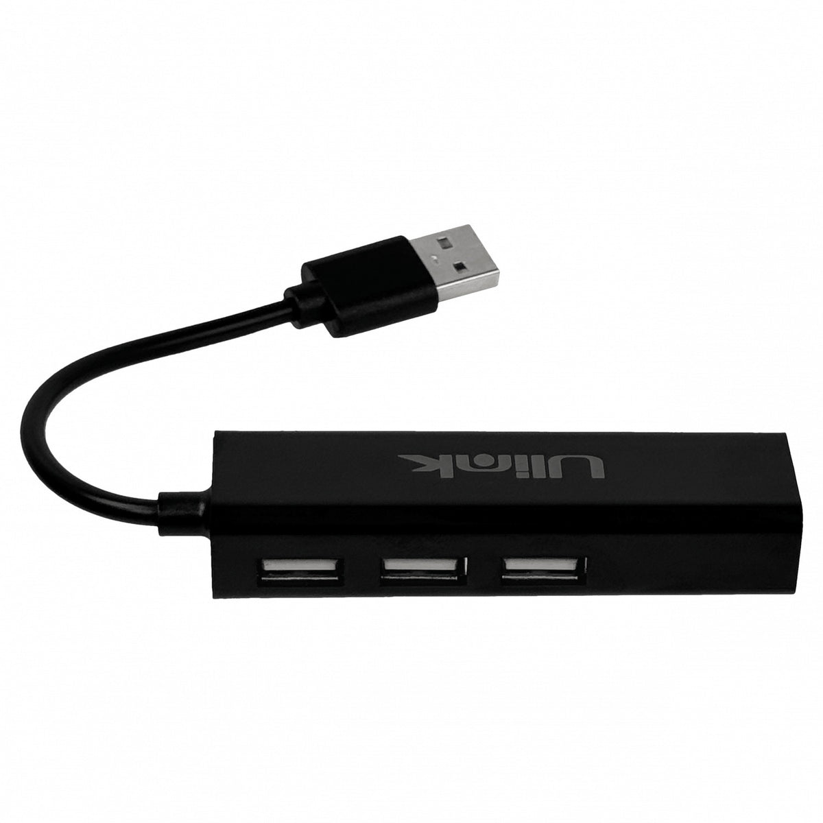 GENLANHUB ULINK Negro Adaptador Hub Multipuerto 1-USB2.0 a 1-LAN-RJ45-Ethernet 10/100Mbps y 3-USB2.0