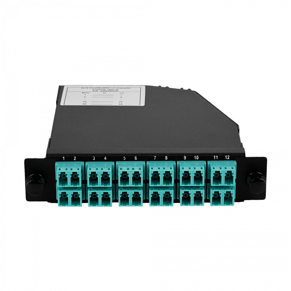 CALCOM3 OM3 24-LC 2-MPO/M Casete para/1U-3P 130mm Fibra Pre-ensamblada