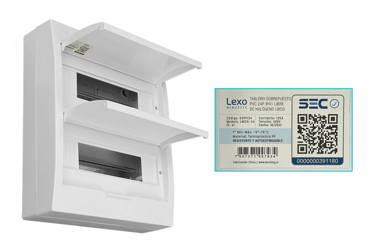 CADIN-24S LEXO Tablero Sobreponer LSZH 24 Modulos Riel Din IP41 IK08 5399124