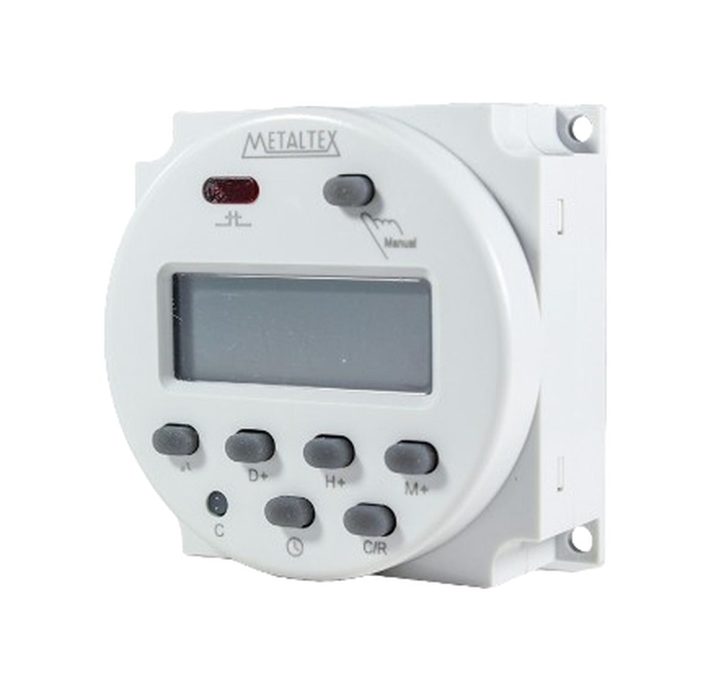 Programador Horario Digital Diario y Semanal 24V AC/DC 16A Metaltex TM-P24