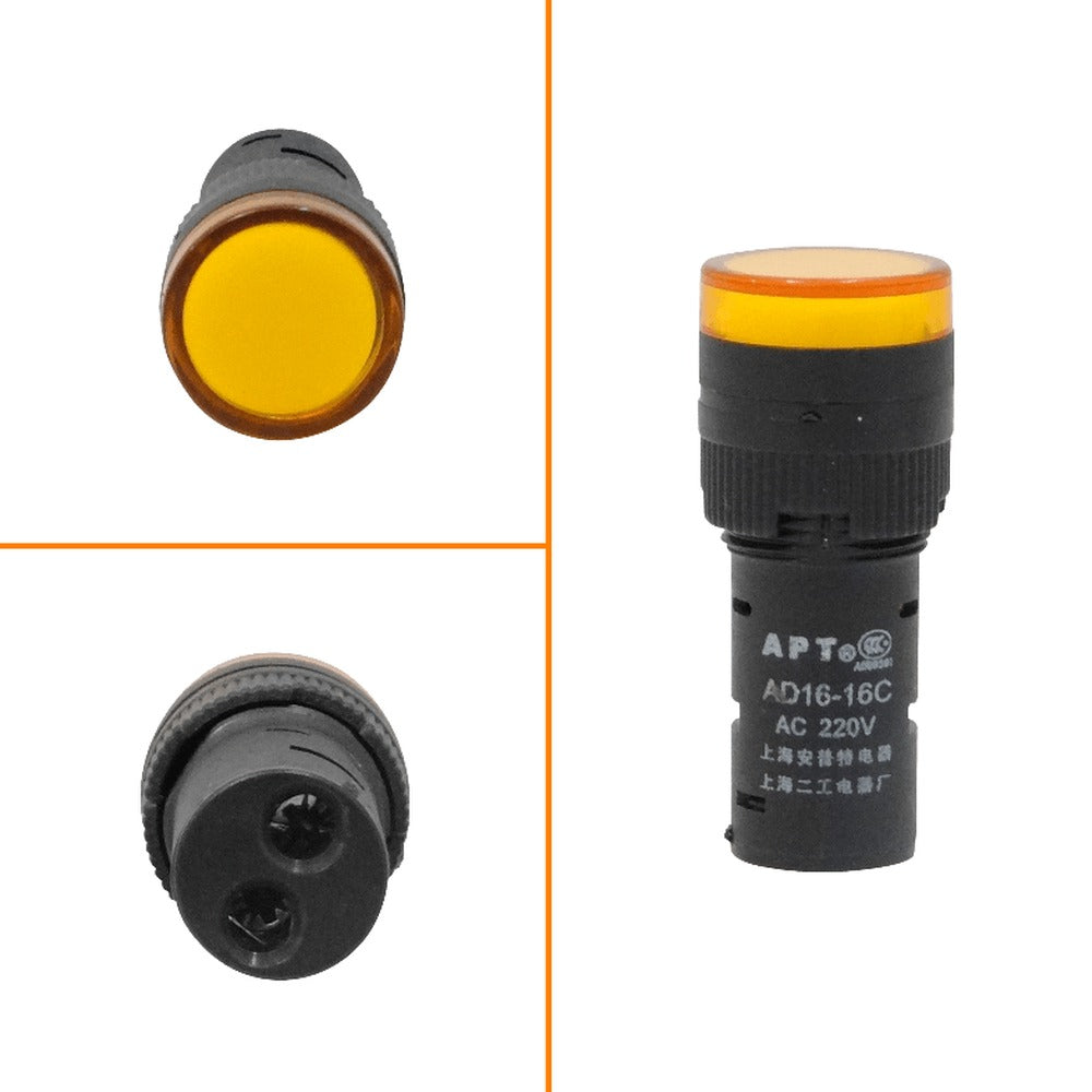 PILOTO-LED-B Naranjo LuzPiloto LED 220VAC 14mm-diametro 19mm-cabeza 45mm-altura