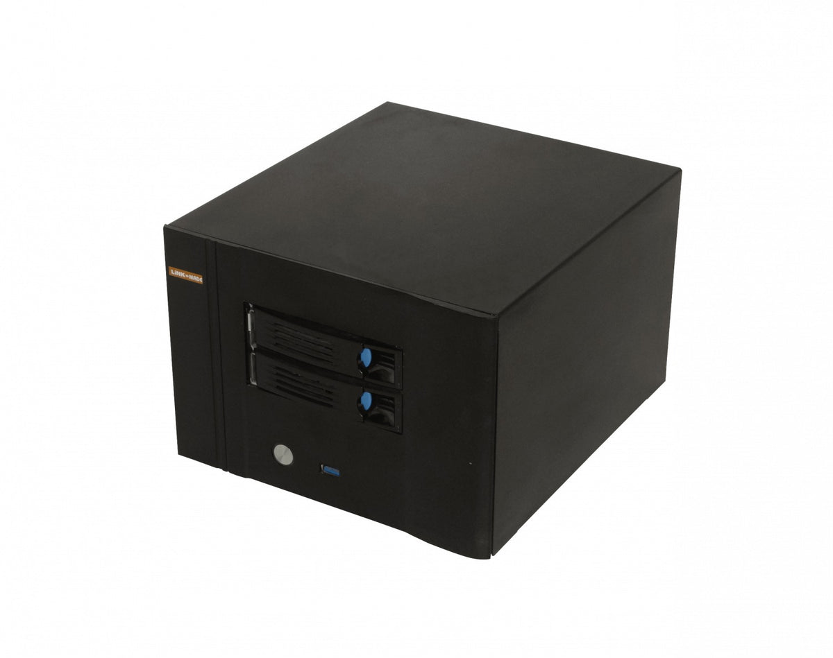 RAG-N2 LINKMADE 2 bahías hot-swap 3.5" 1 ranura PCI 1 puerto USB3 Gabinete desktop Mini-ITX Requiere fuente Flex ATX 1U
