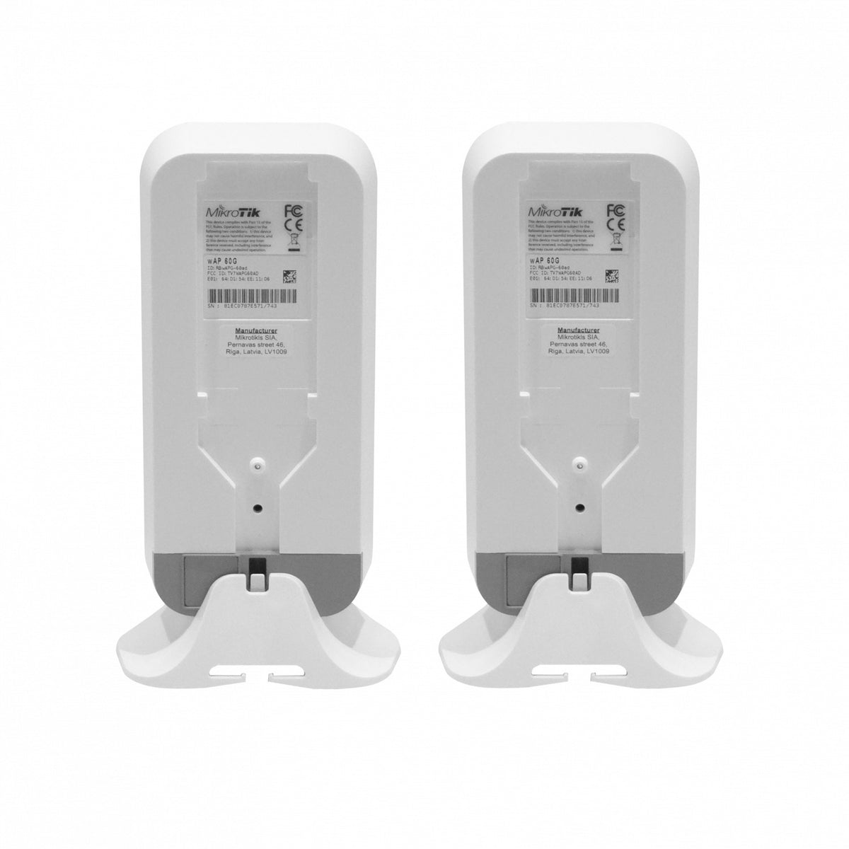 WIRELESS-WIRE MIKROTIK Kit de puente inalámbrico 60GHz 802.11ad con 2 unidades, alcance de 1 a 1000 metros, RouterOS Nivel 3, haz de 60º, incluye fuente 24V