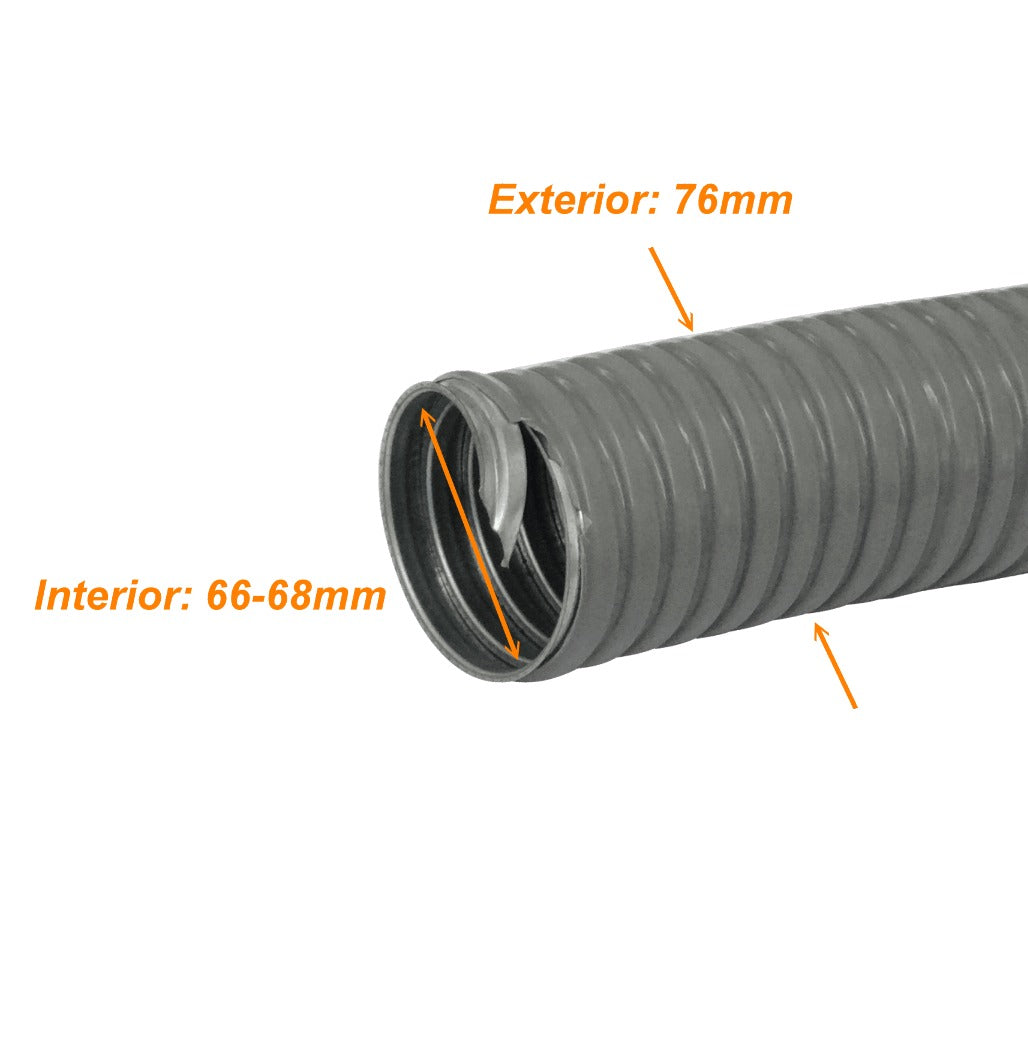 M75-20 75mm Bobina-20mts Tubería Flexible Metálica Recubierta-PVC PCFC