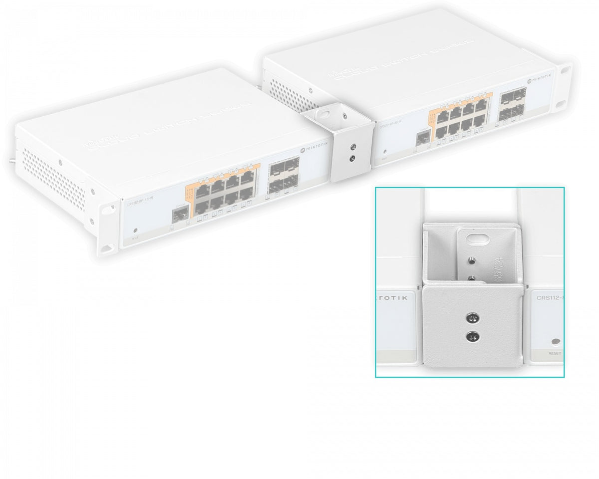 RMK-2/10 MIKROTIK Juego de Soportes para Bastidor 1x10pulg 2x19pulg variantes 200mm CSS CRS vista 4