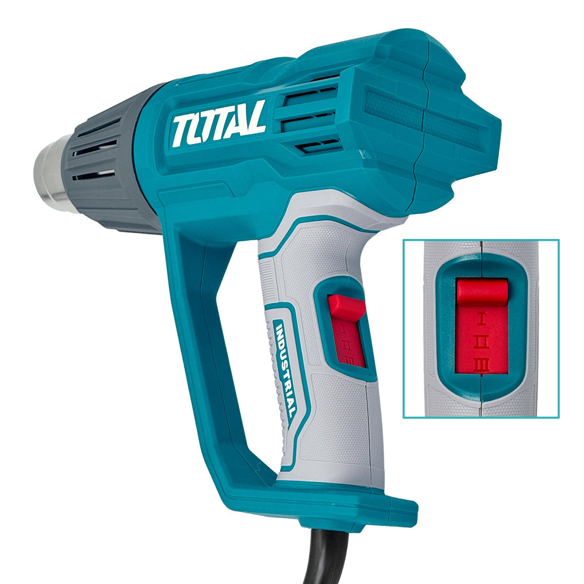 HF-810 TOTAL Pistola de calor industrial de 2000W con 3 boquillas para aire caliente, modelo TB20078
