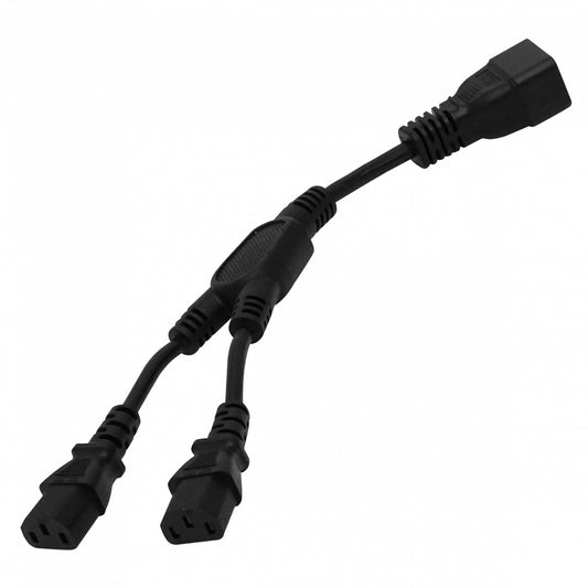 CDMC2 2-C13-Hembra-10A 1-C20-Macho-16A Cable Poder 8+5cm Negro