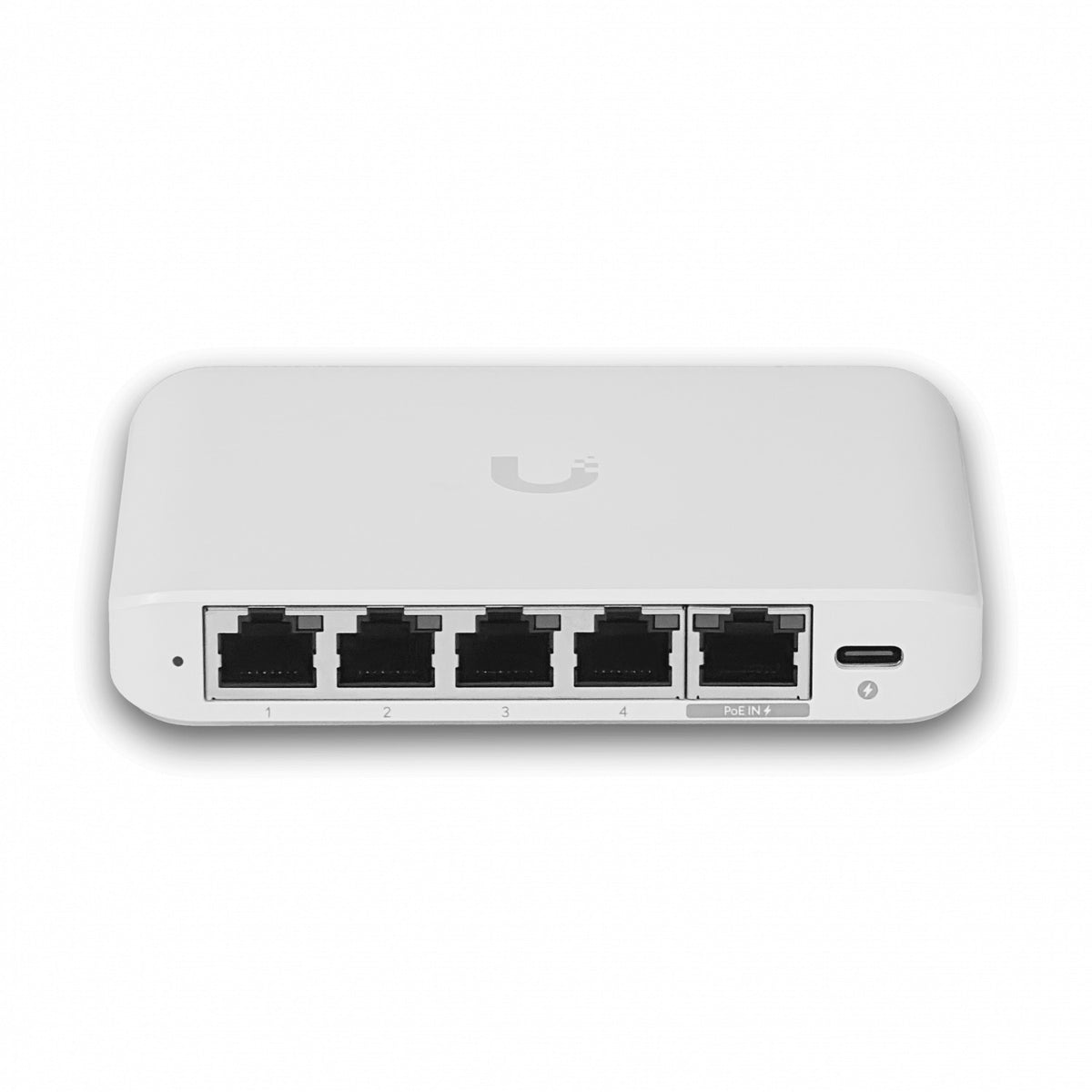 USW-FLEX-MINI2. Conmutador UniFi de interior L2 con 5 puertos a 2,5 Gbps, alimentación PoE af de entrada, requiere adaptador USB-C de 5 V — USW-FLEX-2.5G-5-EU de Ubiquiti