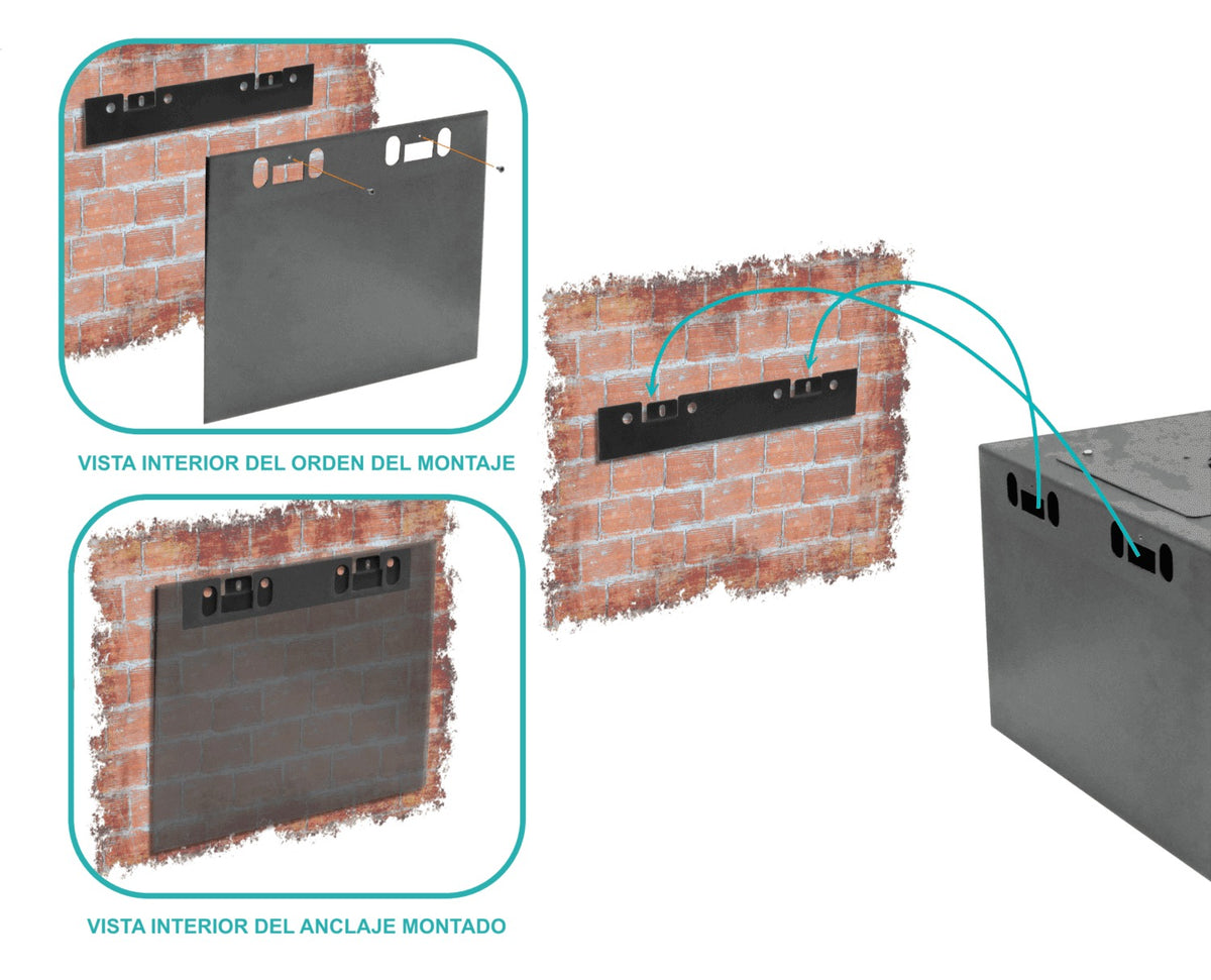 RK15-6L LINKMADE 15U 60CM-FONDO NEGRO INC-2U RACK PARED