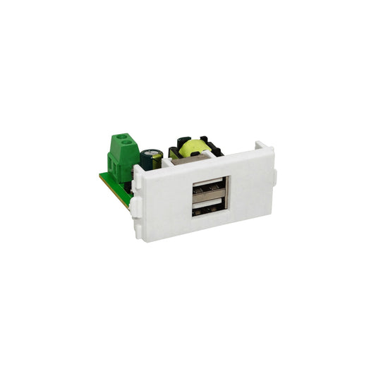 FQ-F5-W10 Fuente de Alimentación para Multimedia FQ1, FQ2, FQ3 con 2 salidas USB-A Hembra, 5V 2.0A (2000mA) 10W, entrada 100-240VAC