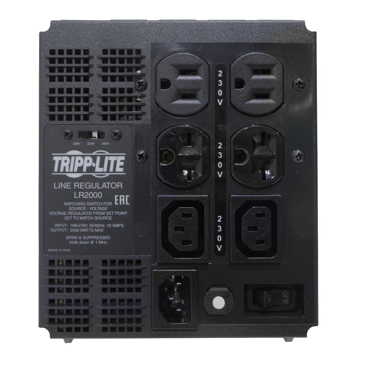 LR2000 TRIPPLITE 2000W Estabilizador de Voltaje 6 tomas C13 Rango 168-278VAC
