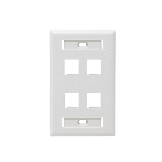 FP4WF FURUKAWA Placa Frontal para 4 Conectores Keystone Blanca Superficie Lisa 4 Puertos 70x114mm 35050090