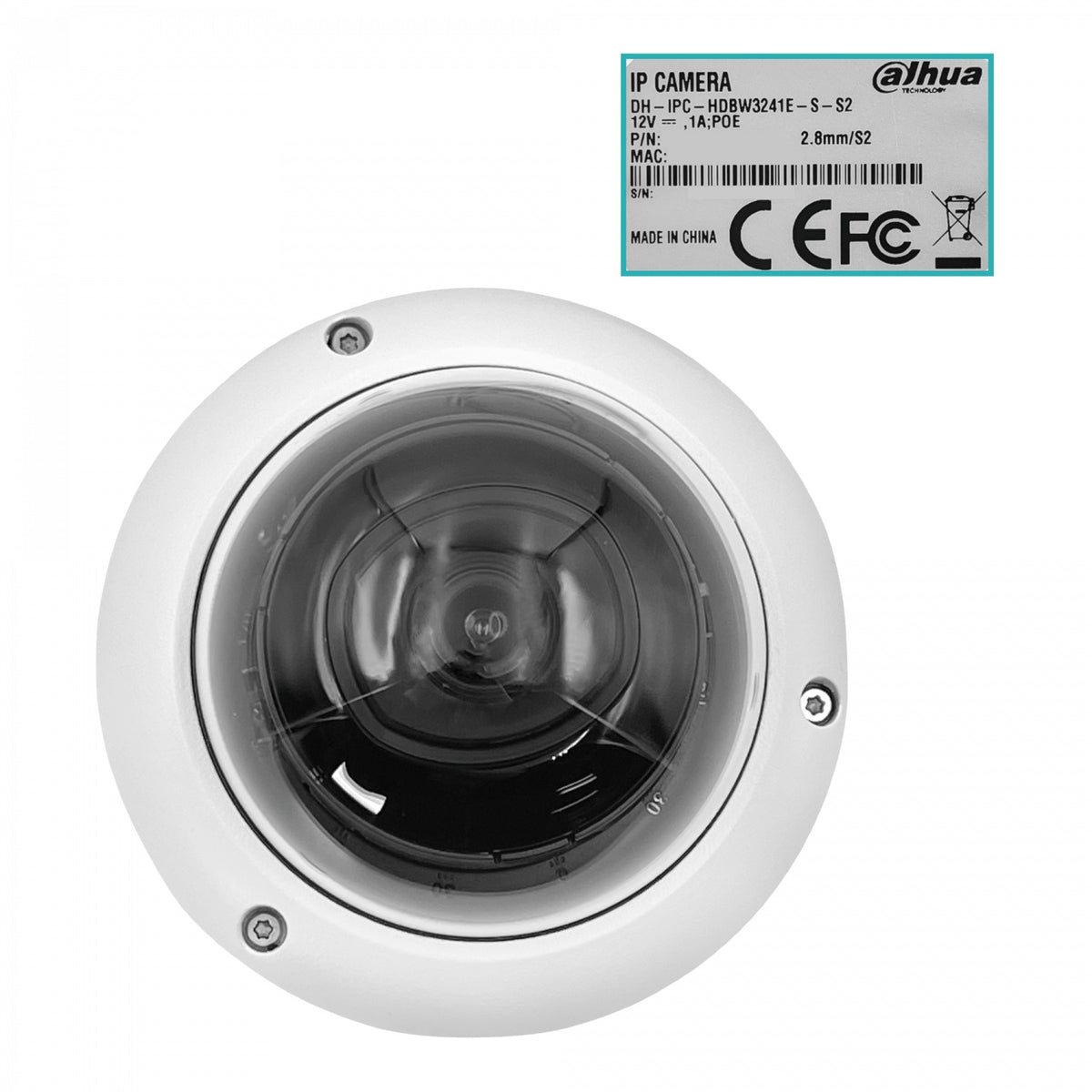 HDBW3241 Mini Cámara Domo DAHUA 2MP Lente Fijo 2,8mm IP67 IK10 PoE IR50m WizSense