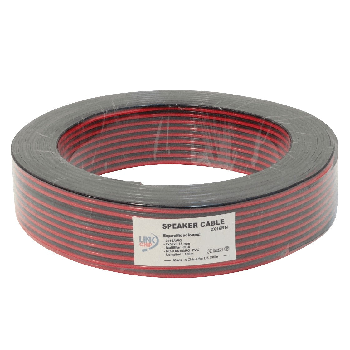 2X16RN Rojo-Negro 2x16AWG CCA 2x1,0mm2 100mt Cable Paralelo Multif 56x0,15mm