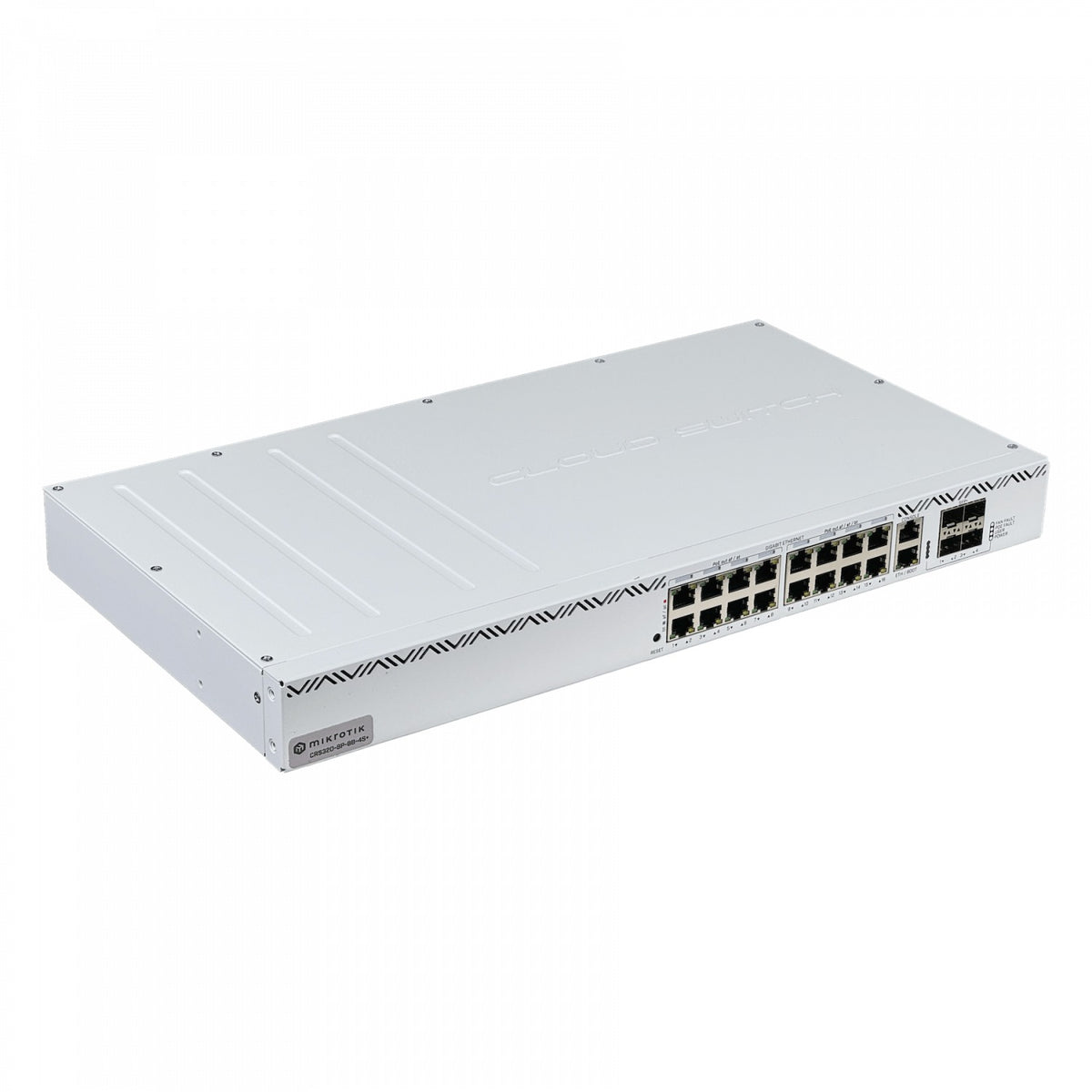 CRS320-8P-8B-4S+RM MIKROTIK 16-1000-PoE+(8-bt) 4-SFP+10G Console Switch L5 tot600W 220VAC