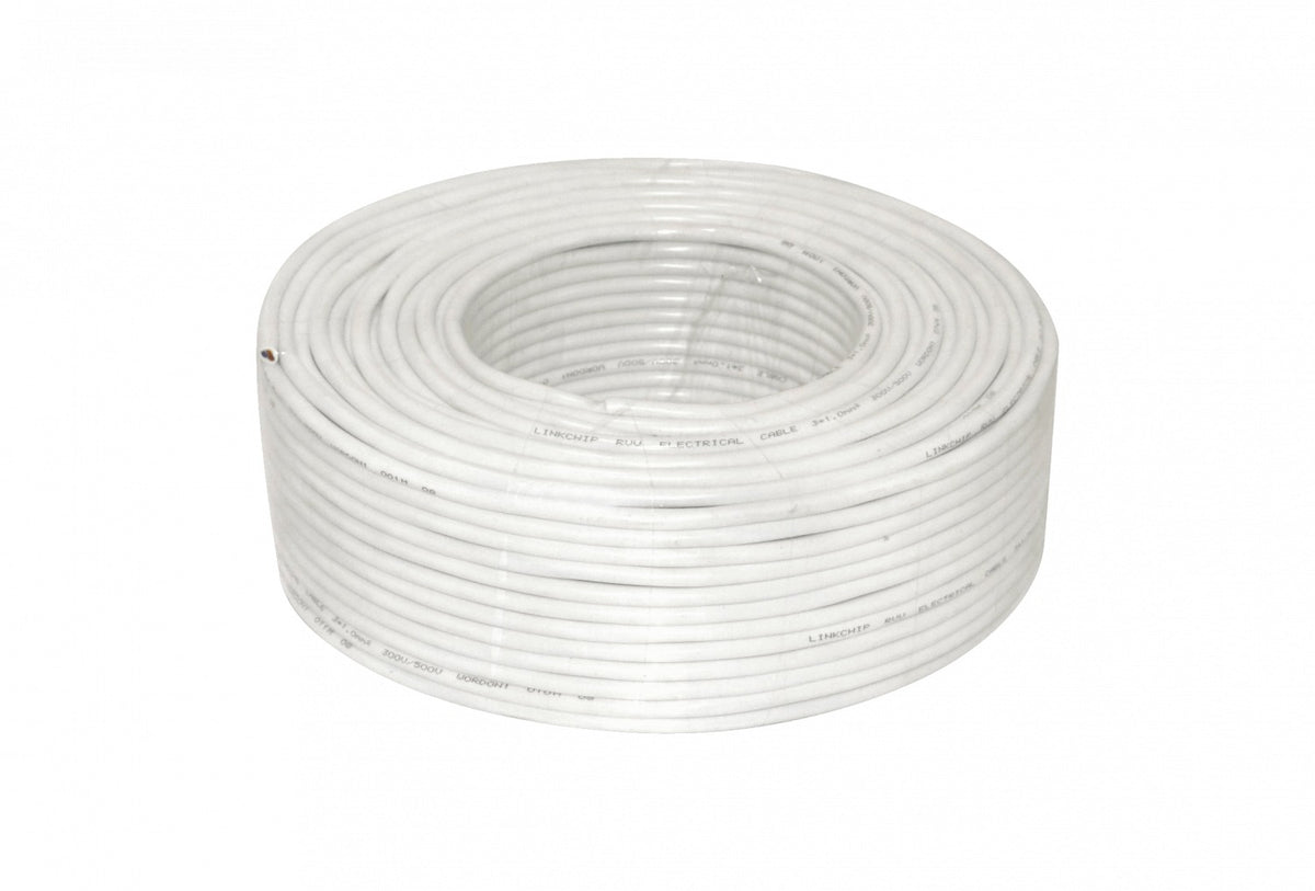 WORDON7-2 Blanco 2x0,75mm 100mt Conductor Eléctrico RVV 4-6AMP 2x0.75mm PVC