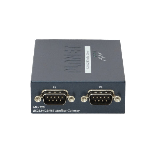 MG-120 PLANET 1 Puerto 100Base-TX 2 DB9-Macho Modbus RS232 RS422 RS485 5VDC Transceptor Ethernet
