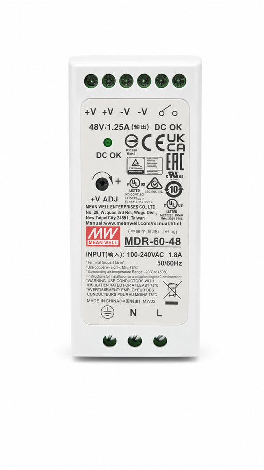 Fuente de poder Riel DIN 60W plástico MDR-60 - 5V