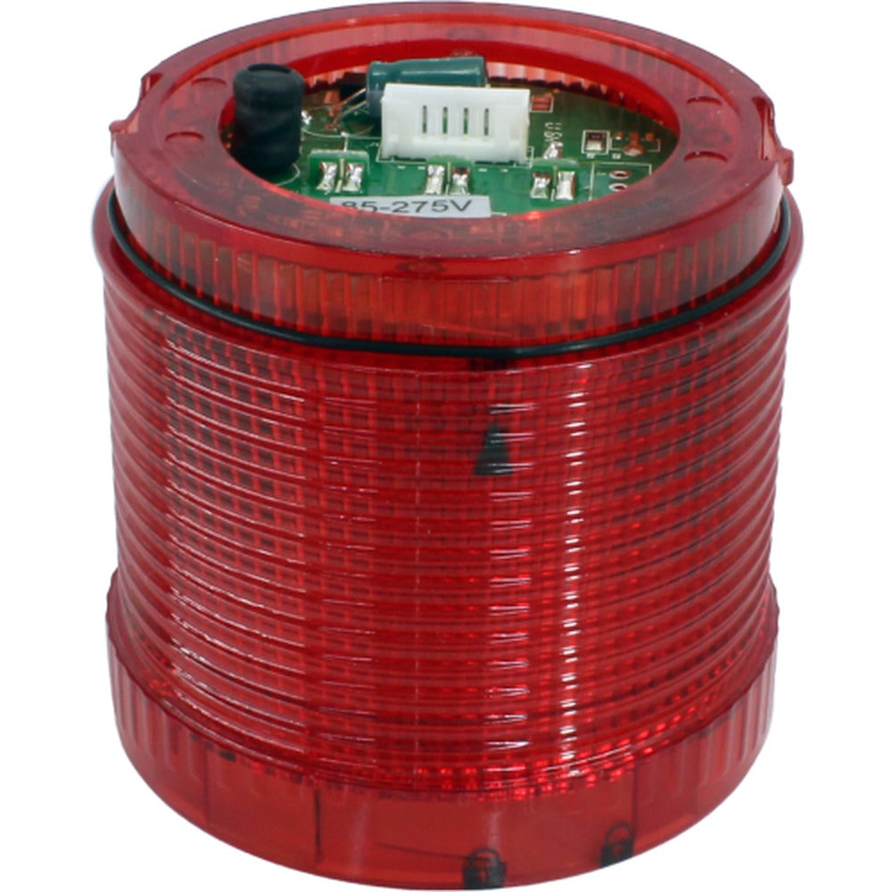 Lente rojo con opción continua o pulsante IP65, debe usar base serie T70 - 12 a 24VDC - Luz contínua
