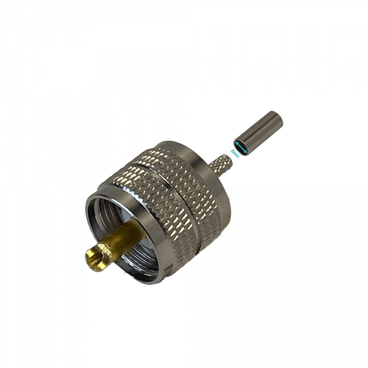 UM1C. UHF Macho RG316 Conector Coaxial para Crimpar CA100 RG174