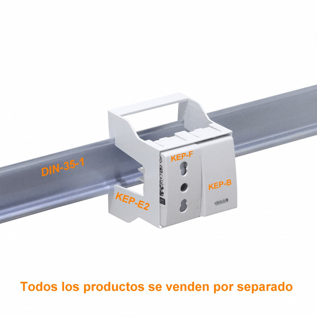KEP-E2 KALOP Soporte para 2 Módulos KEP compatible con Riel Din-35mm Ancho-52mm Alto-65mm