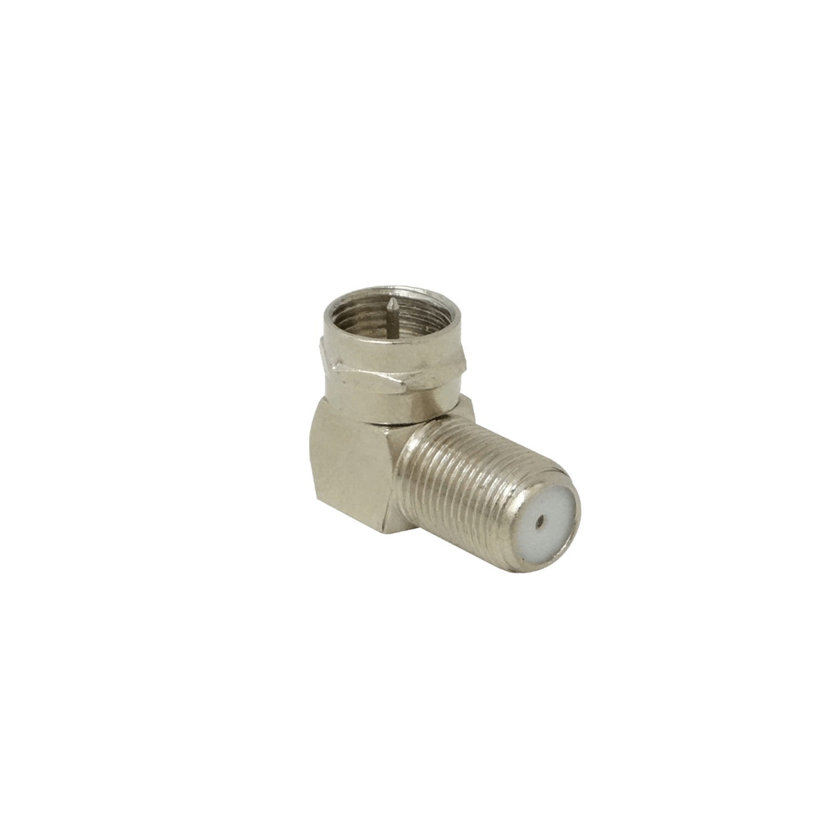 FHFMJ Conector coaxial para TV en ángulo recto de 90 grados con terminal F hembra a F macho y unión F hembra