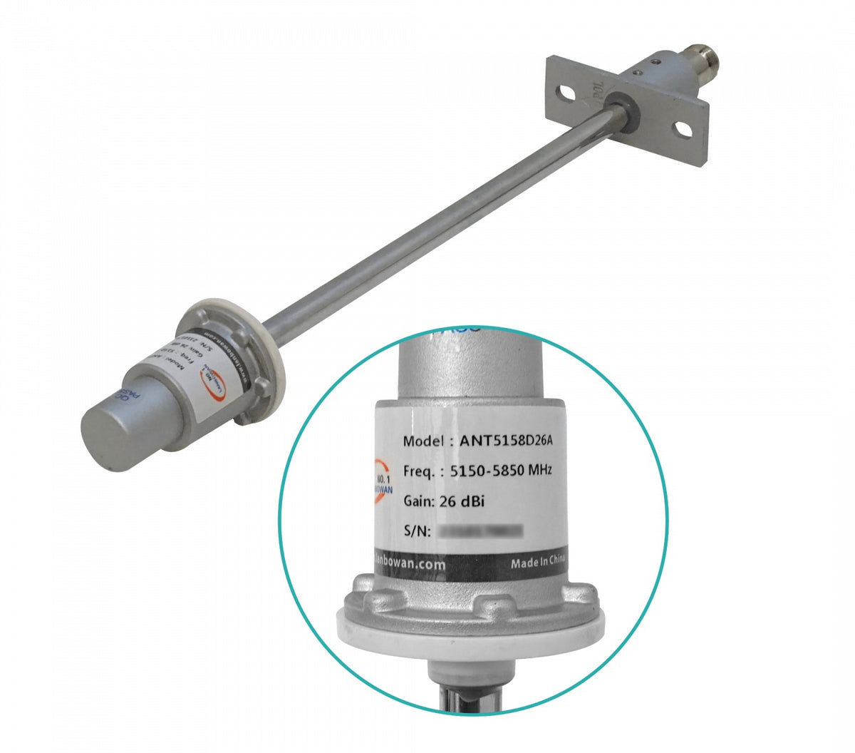 ANT-5827 Antena parabólica de rejilla 26,5dBi 5GHz banda 5,15-5,85GHz haz 6ºx9º conector N-Hembra 30cm desarmable 40x60cm