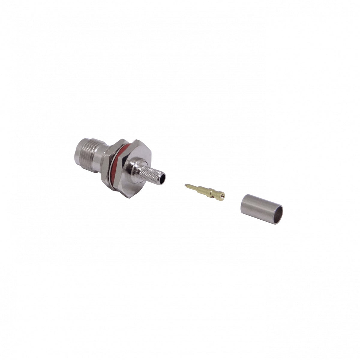 ZH2E Conector Coaxial Crimpeable RPTNC-Hembra para Panel con Junta Tórica LMR195 RG58