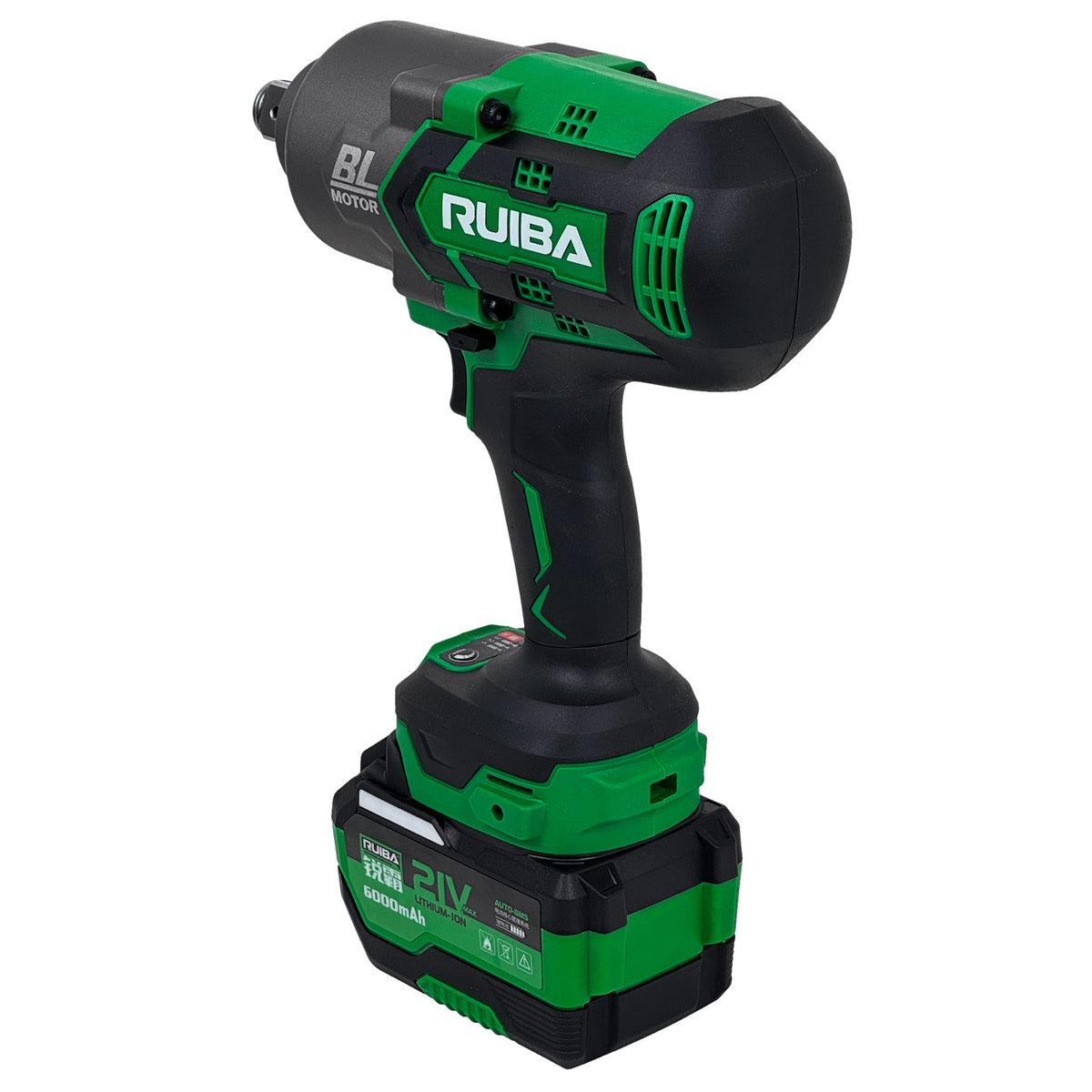 LLAVE-900 RUI Destornillador de impacto sin cable 3/4 pulgadas 19mm + 2 Acumuladores de iones de litio 21V 4Ah