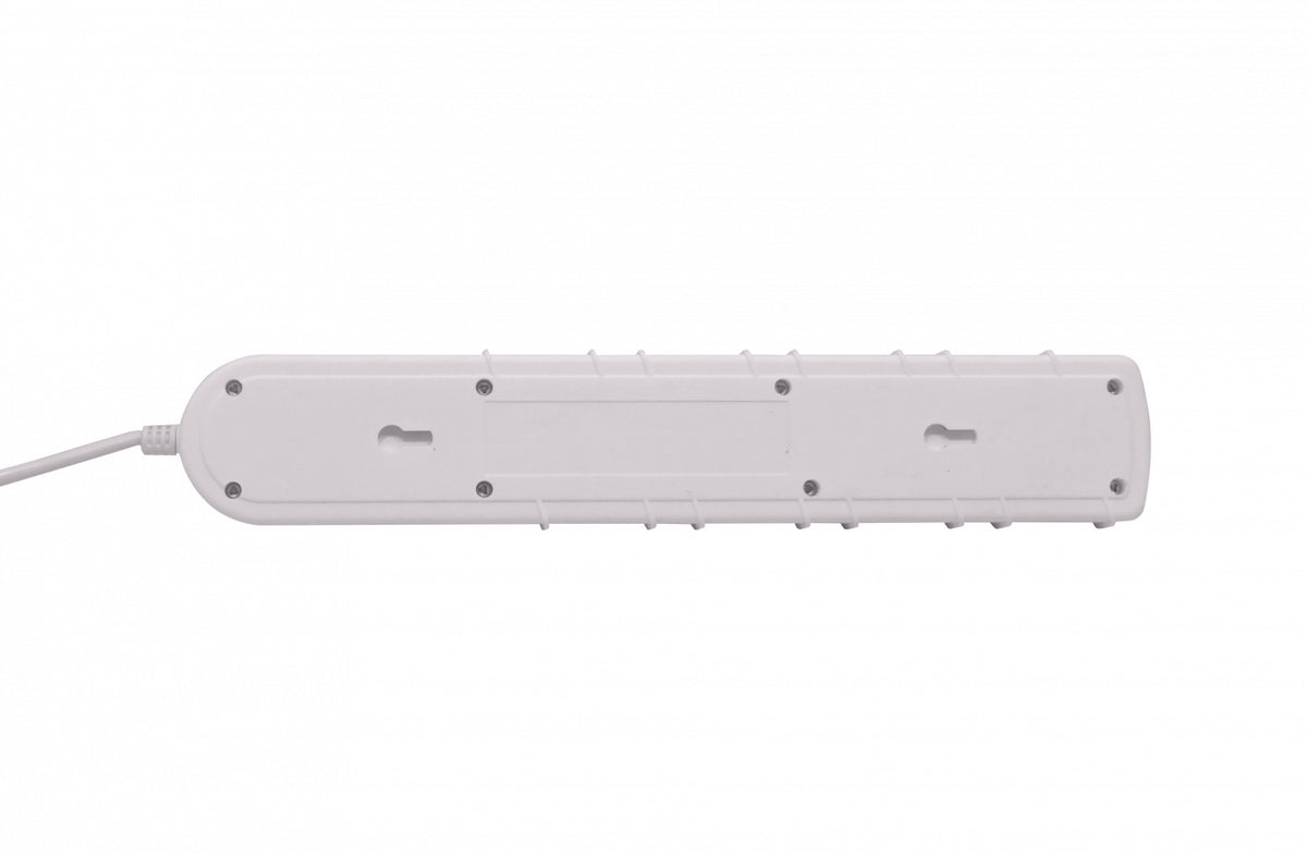 ELG-35WT RITTIG Blanco Regleta 5-Tomas Múltiples 2-Puertos USB5V Extensión 3metros 10A-250V 2200W Indicador Luminoso-Interruptor