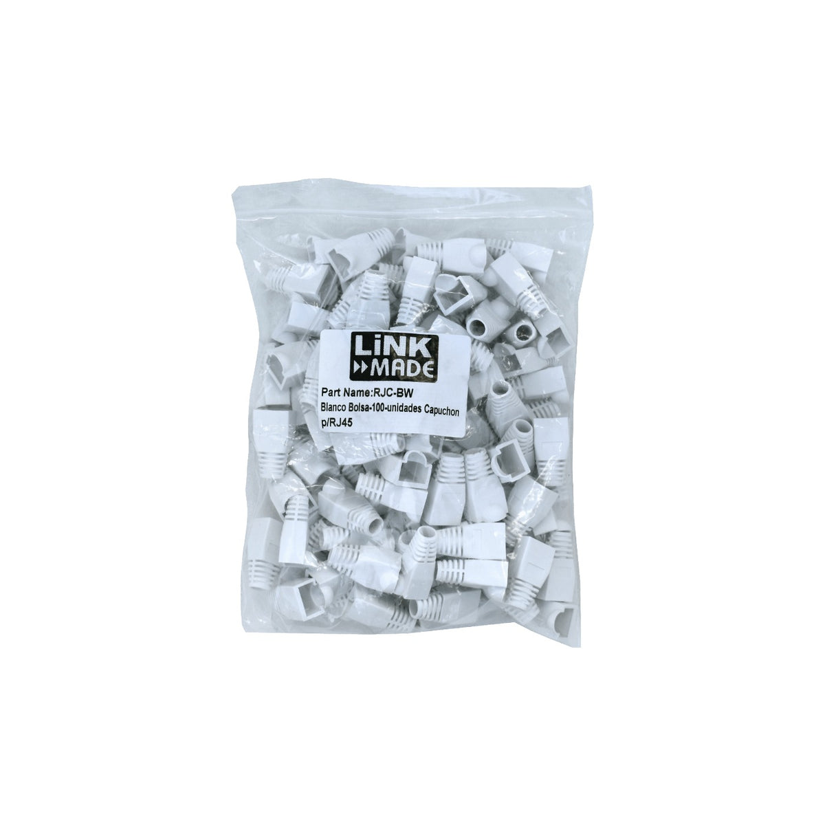 RJC-BW Blanco Bolsa-100-unidades Capuchon p/RJ45