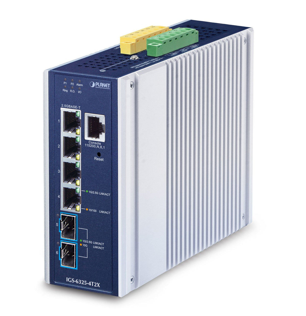 Switch Ethernet Administrado Industrial L3 de 4 Puertos 2.5GBASE-T + 2 Puertos 10GBASE-X SFP+
