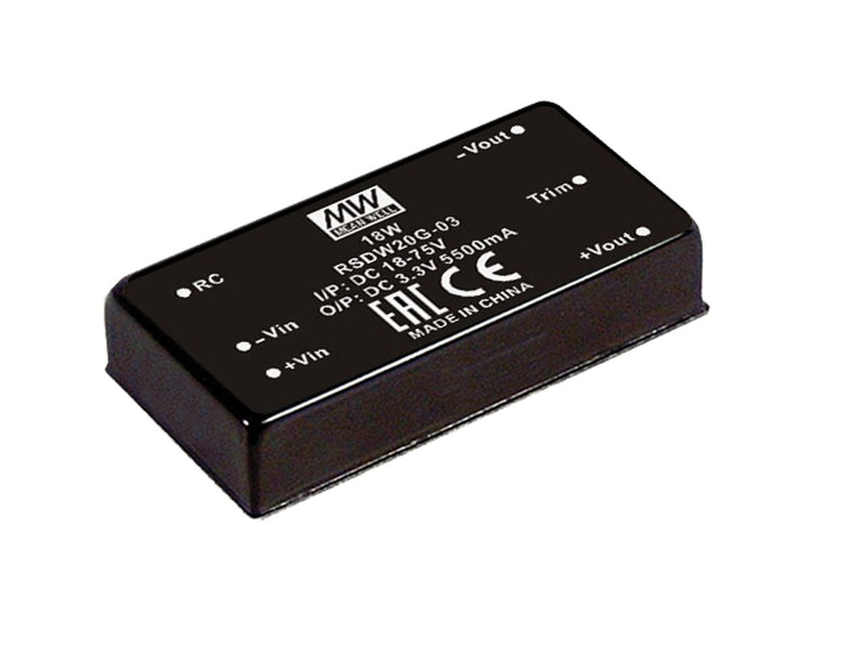 Conversor DC-DC módulo DIP ferroviario 20W RSD-RDDW20 - 43 a 160VDC - ±12V
